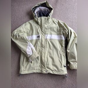 Roxy Kids Light Green Raincoat with White Stripes